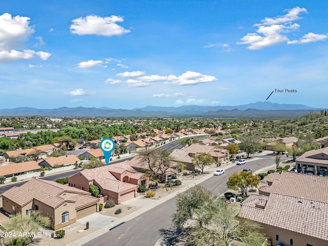 16914 E Britt Ct, Fountain Hills, AZ 85268 - bird's eye view with a mountain view and a residential view