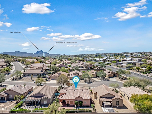 16914 E Britt Ct, Fountain Hills, AZ 85268 - aerial view featuring a mountain view and a residential view
