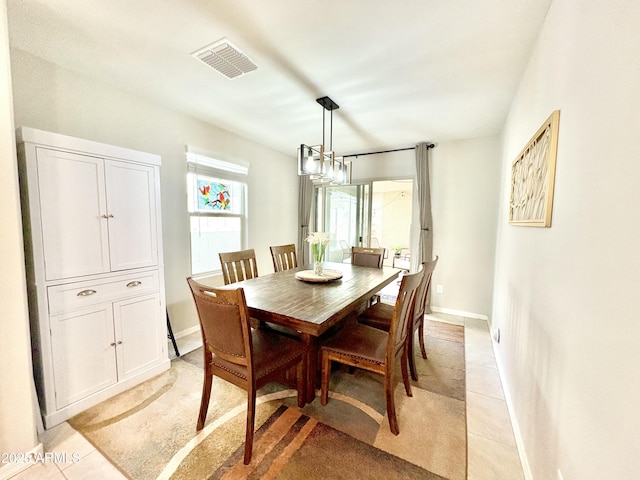 view of tiled dining area