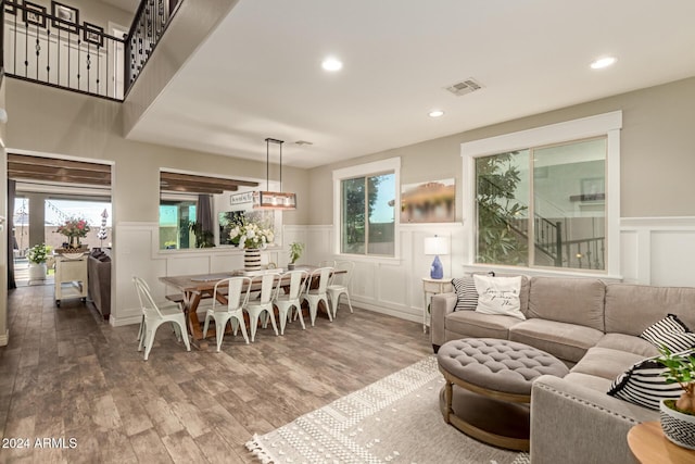 dining room with wood-type flooring