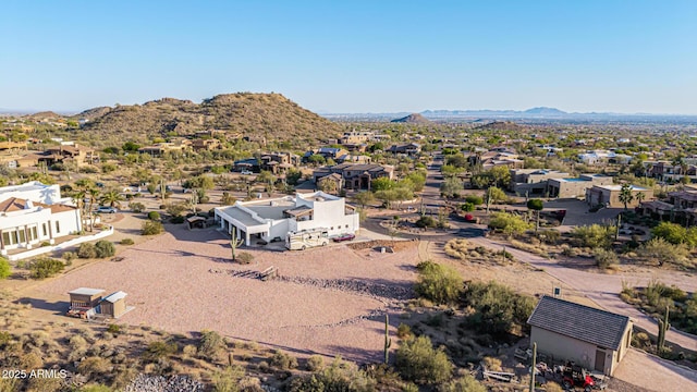 bird's eye view with a mountain view and a residential view