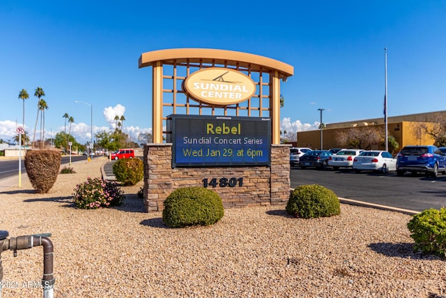 view of community sign