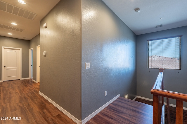 hall featuring dark hardwood / wood-style flooring