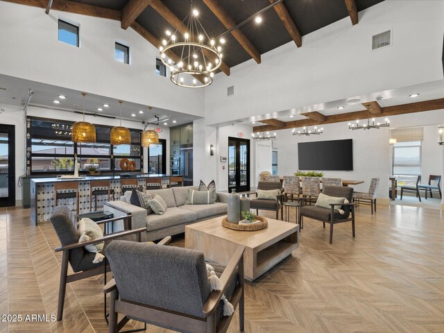 15928 W Gray Fox Trl, Surprise, AZ 85387 - lobby featuring high vaulted ceiling and beam ceiling
