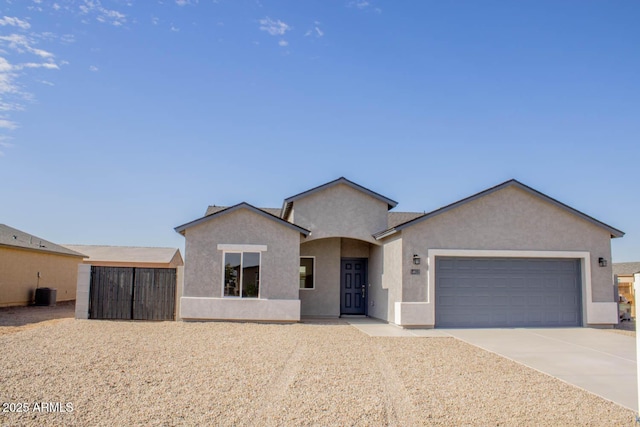 single story home featuring a garage