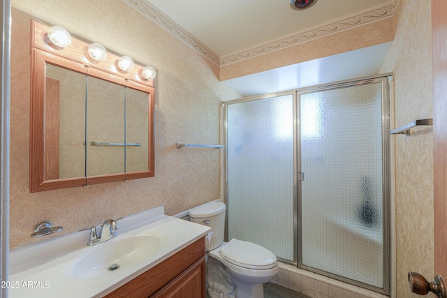5228 E Des Moines St, Mesa, AZ 85205 - full bathroom with toilet, vanity, and a shower stall