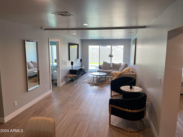 living room featuring wood-type flooring