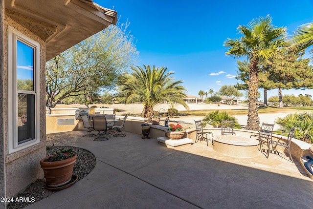 view of patio featuring grilling area