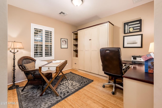 office featuring light hardwood / wood-style flooring