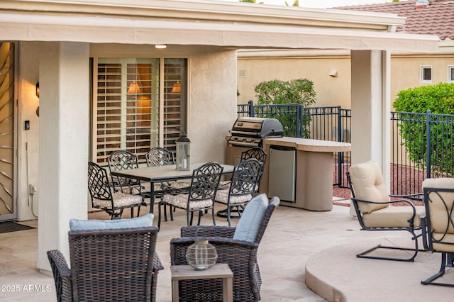 view of patio / terrace with a grill