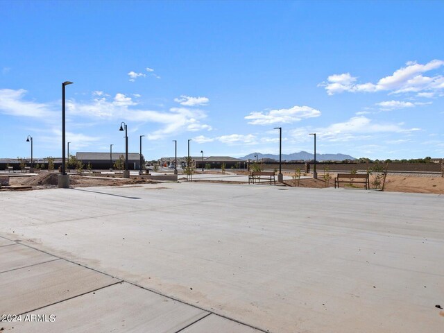 exterior space featuring a mountain view