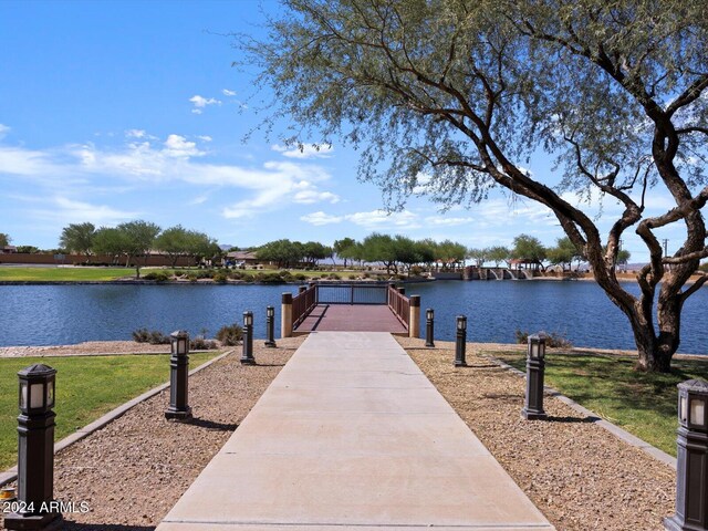 exterior space featuring a water view