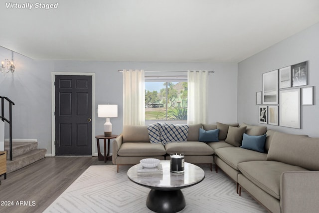 living room featuring hardwood / wood-style flooring