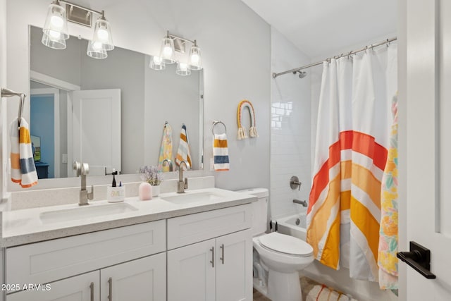 2604 N 27th St Unit 1, Phoenix, AZ 85008 - bathroom featuring double vanity and shower / bath combination with curtain