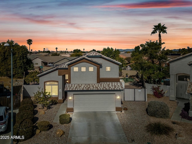 view of front of house featuring a garage