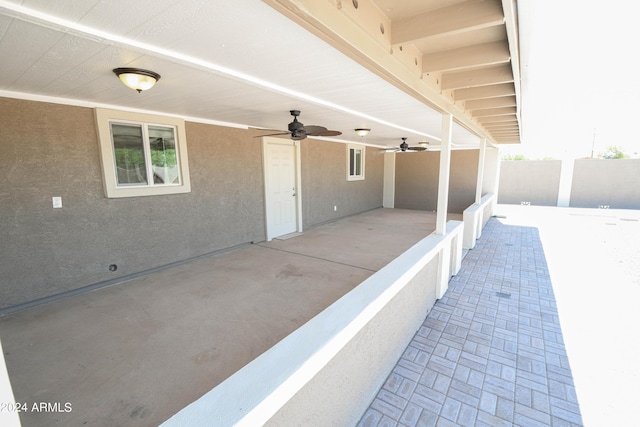 view of patio / terrace with ceiling fan