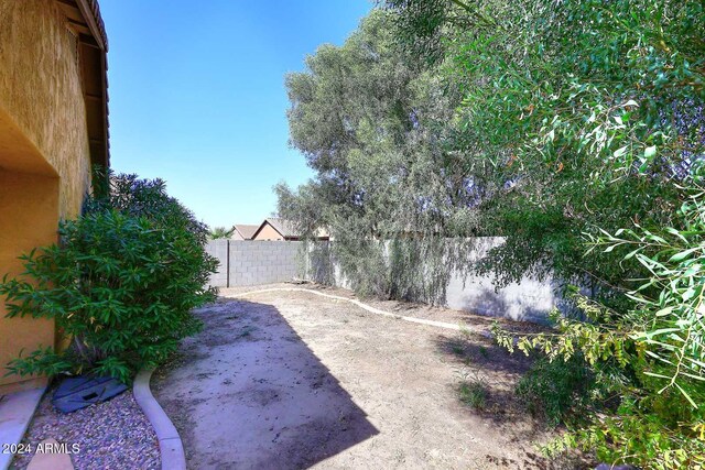 view of yard with a fenced backyard and a patio