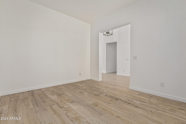 empty room featuring light hardwood / wood-style flooring