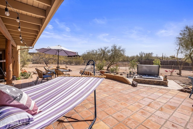 view of patio with a fenced backyard