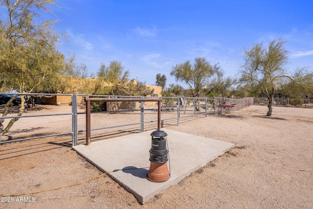 view of community featuring fence