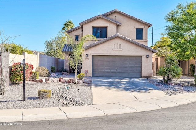 view of front property featuring a garage