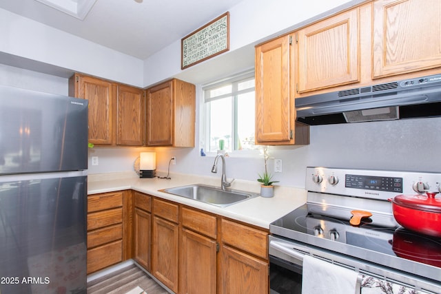 kitchen with stainless steel appliances and sink