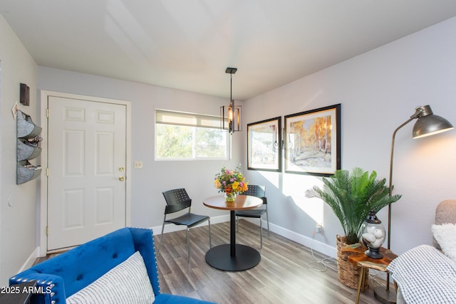 sitting room featuring hardwood / wood-style floors