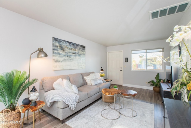 living room featuring hardwood / wood-style flooring