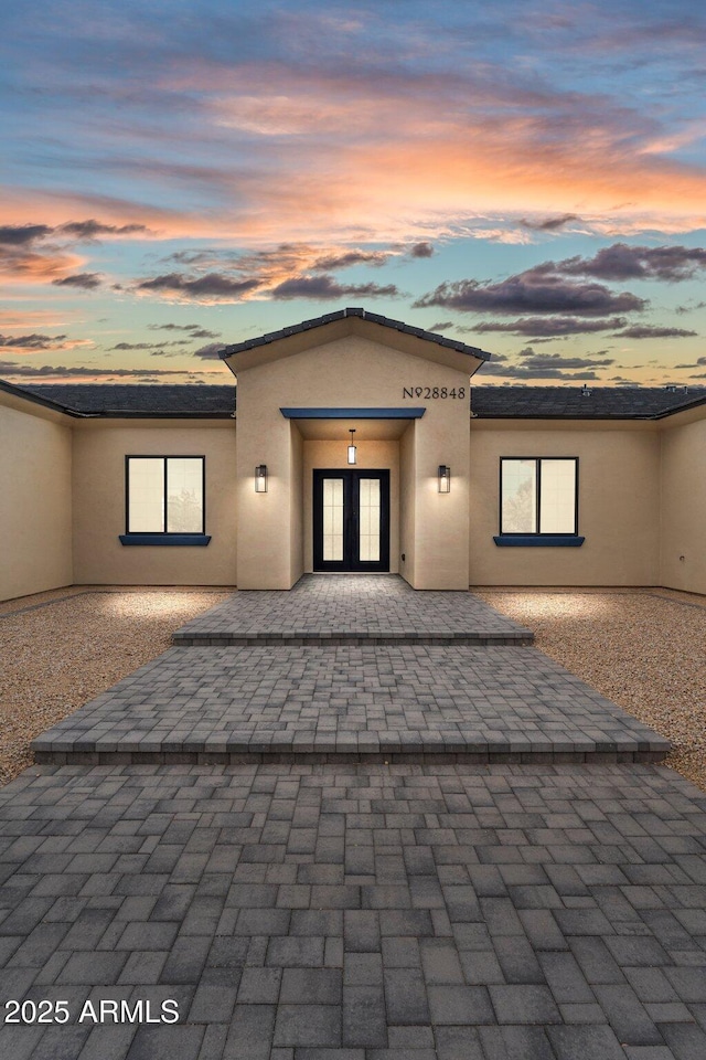 exterior space featuring french doors and a patio