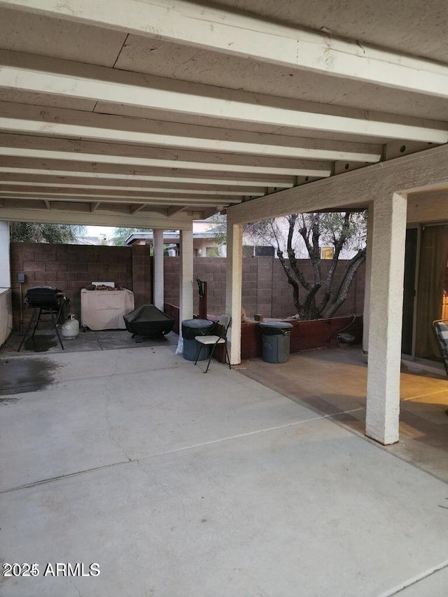 view of patio featuring a fenced backyard