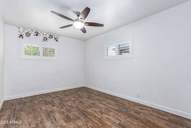 1334 W Sells Dr, Phoenix, AZ 85013 - unfurnished room with baseboards, ceiling fan, and wood finished floors