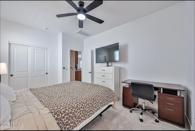 16955 W Butler Ave, Waddell, AZ 85355 - carpeted bedroom featuring a closet, ceiling fan, and a desk