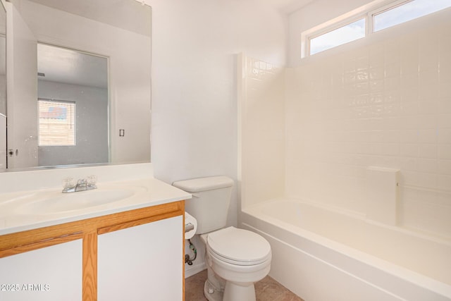 12132 W Dahlia Dr, El Mirage, AZ 85335 - bathroom featuring toilet, vanity, shower / bathtub combination, and tile patterned floors