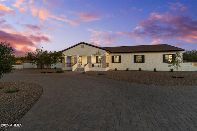 20715 E Watford Dr, Queen Creek, AZ 85142 - ranch-style home featuring curved driveway and stucco siding