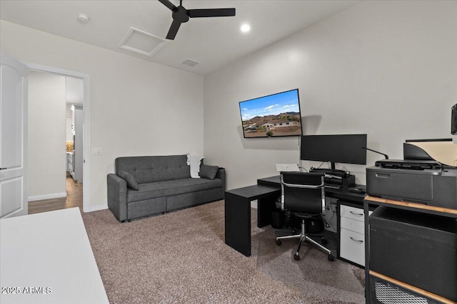 20715 E Watford Dr, Queen Creek, AZ 85142 - carpeted home office with attic access and baseboards