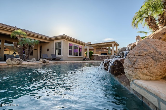 outdoor pool featuring a patio area