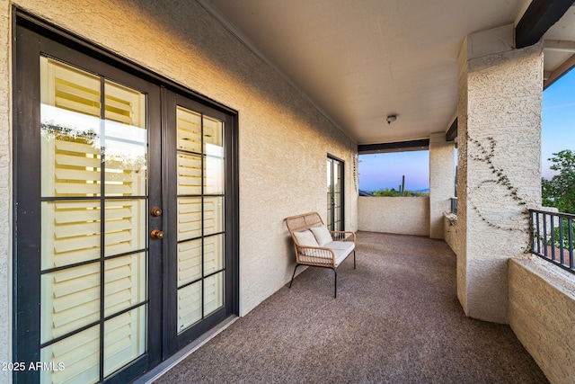 balcony with french doors