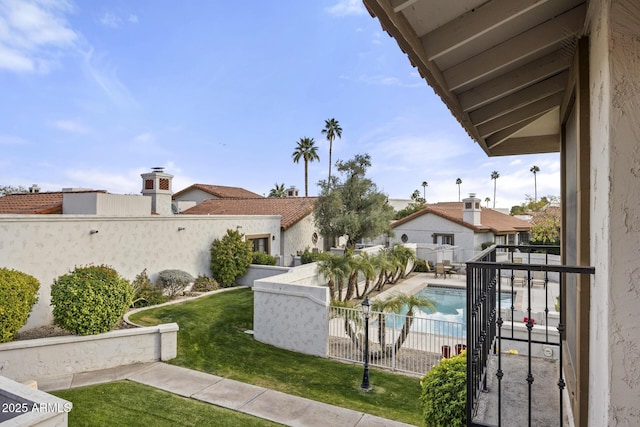 exterior space with a community pool