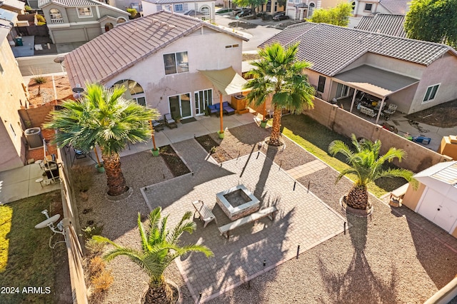 aerial view of residential area