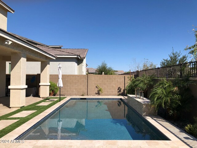 view of pool featuring a patio