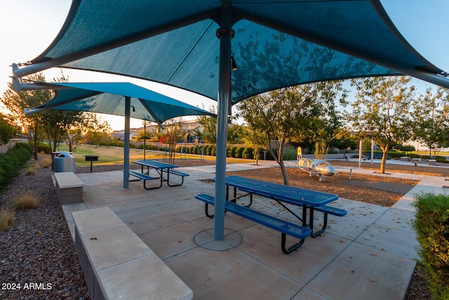 view of community featuring a patio