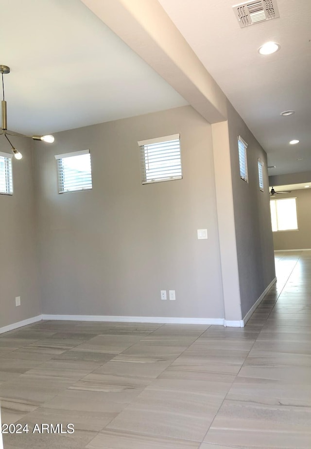 basement with plenty of natural light