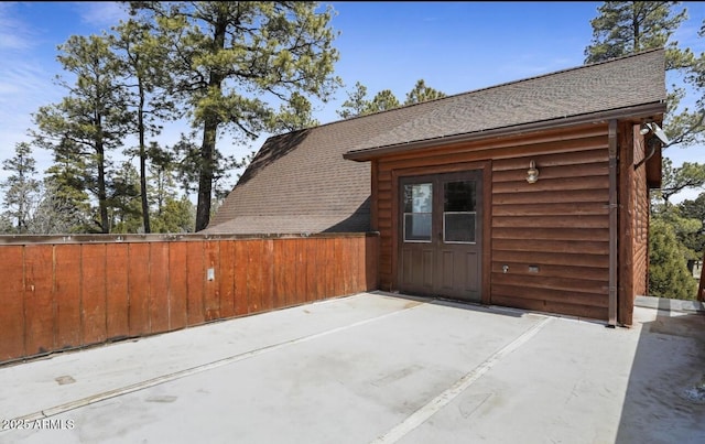 view of patio / terrace featuring fence