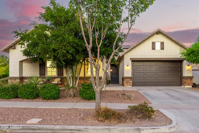 view of front of home featuring a garage