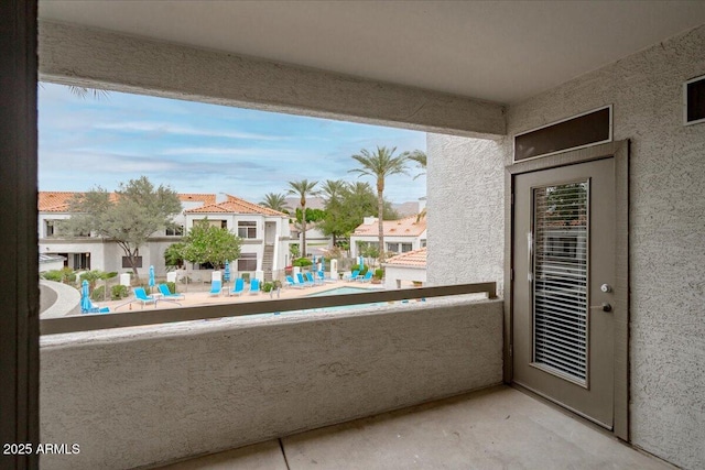 balcony with a residential view