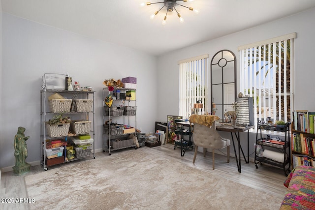 office featuring hardwood / wood-style flooring