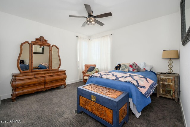 1221 E Paseo Way, Phoenix, AZ 85042 - bedroom featuring carpet flooring, a ceiling fan, and baseboards
