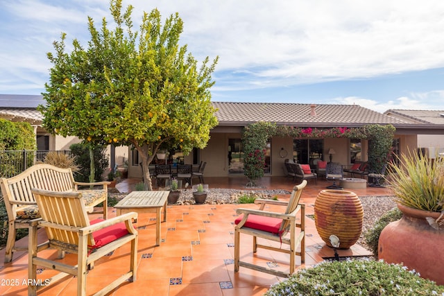 view of patio featuring an outdoor living space