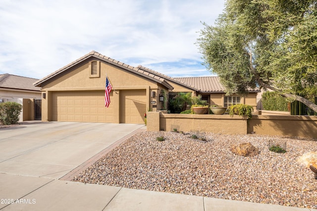 view of front of property featuring a garage