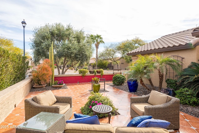 view of patio / terrace featuring an outdoor hangout area